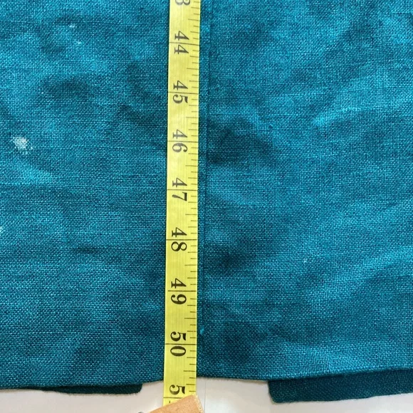 Liz Claiborne Vintage Linen Maxi Dress Womens 10 Green 90s Button Front Pockets - Picture 13 of 16